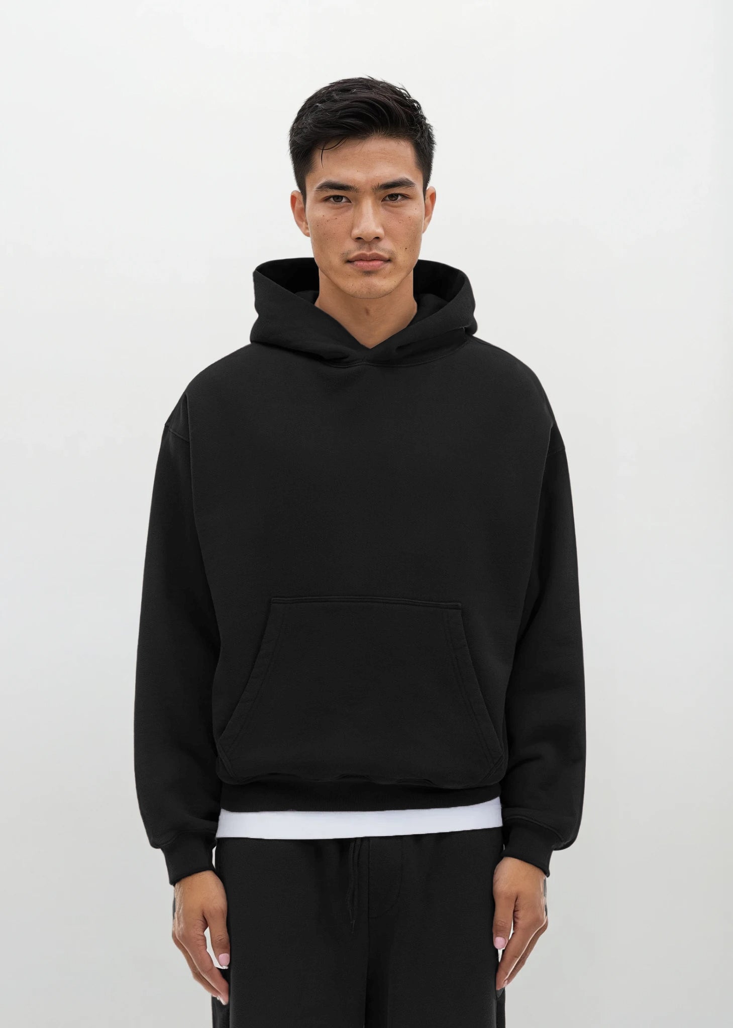 box hoodie black
